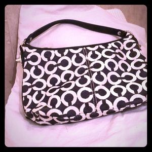 Coach black fabric purse